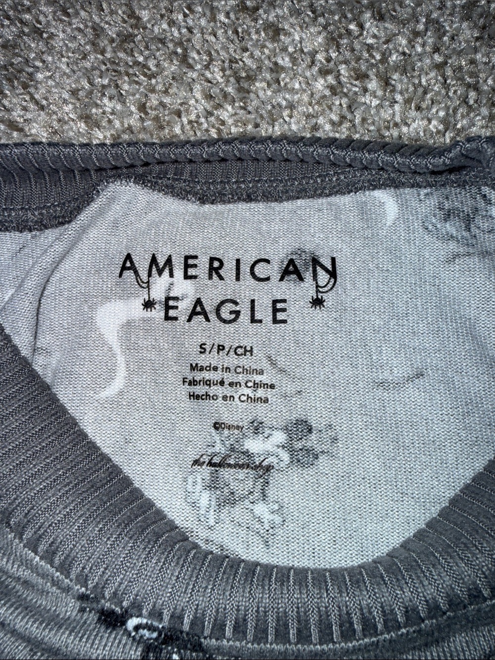 American Eagle Outfitters Gray Mickey & Ghost Pajama Set - Picture 3 of 5